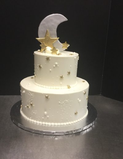 Christine's Cakes & Pastries - 2 Tier-Buttercream Cake (with moon _ star accent)
