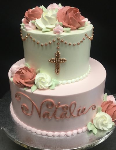 Christine's Cakes & Pastries - 2 Tier Buttercream Cake Religious