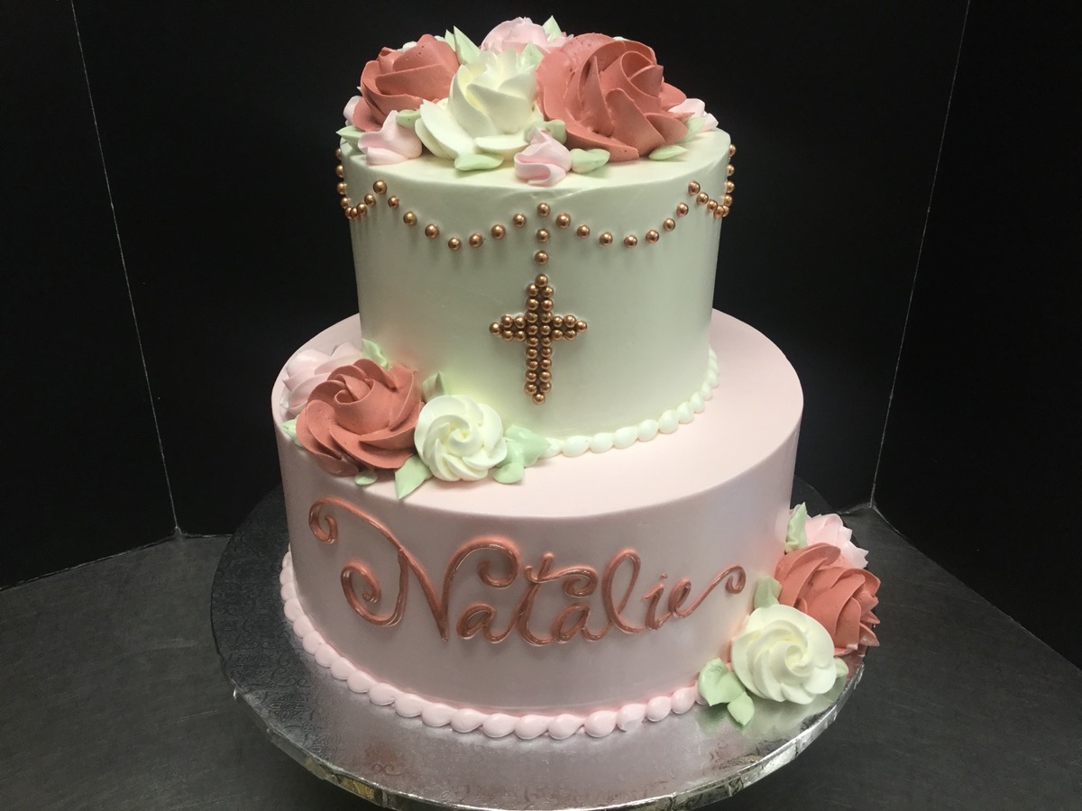 Christine's Cakes & Pastries - 2 Tier Buttercream Cake Religious