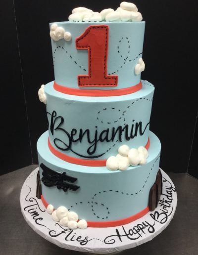 Christine's Cakes & Pastries - 3 Tier-Buttercream 1st Birthday Cake (Boy)