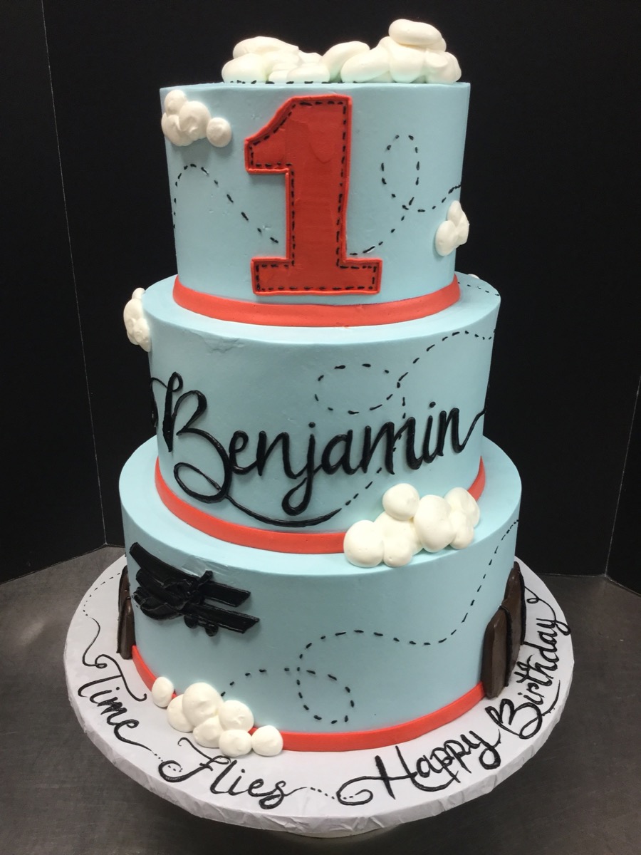 Christine's Cakes & Pastries - 3 Tier-Buttercream 1st Birthday Cake (Boy)