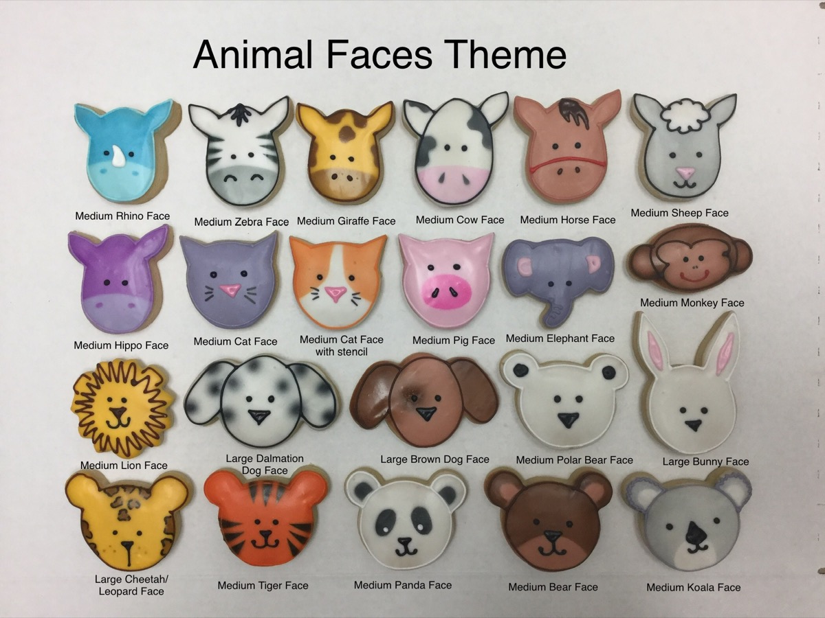 Christine's Cakes & Pastries - Animal Faces Theme(all sizes)