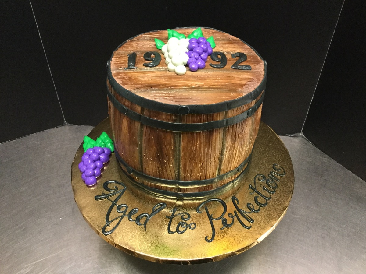 Christine's Cakes & Pastries - Sculpted Packaged Wine Barrel