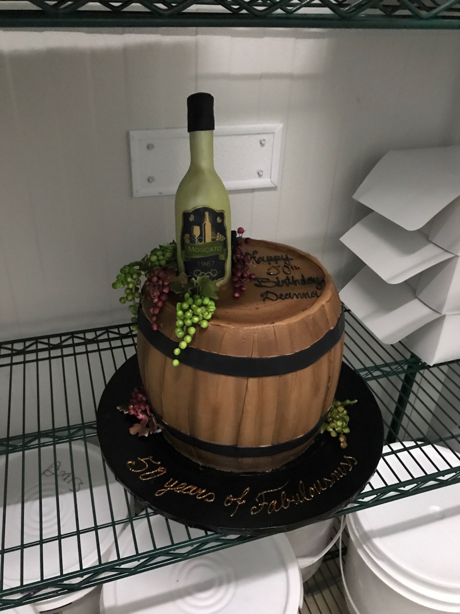 Christine's Cakes & Pastries - Sculpted Packaged Wine in Barrel