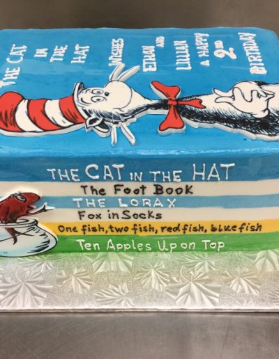 Christine's Cakes & Pastries - The Cat in the Hat_stack of books