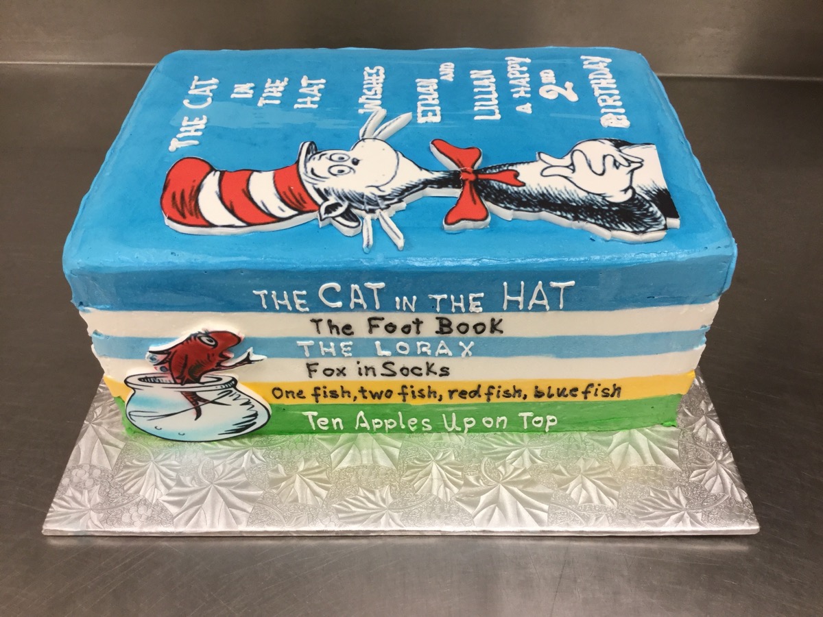 Christine's Cakes & Pastries - The Cat in the Hat_stack of books