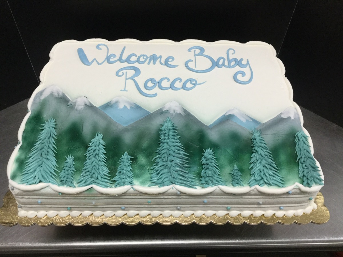Christine's Cakes & Pastries - Welcome Baby (Mountain Scene)