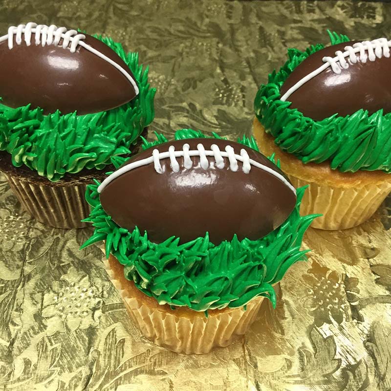 Large Chocolate Football Cupcakes