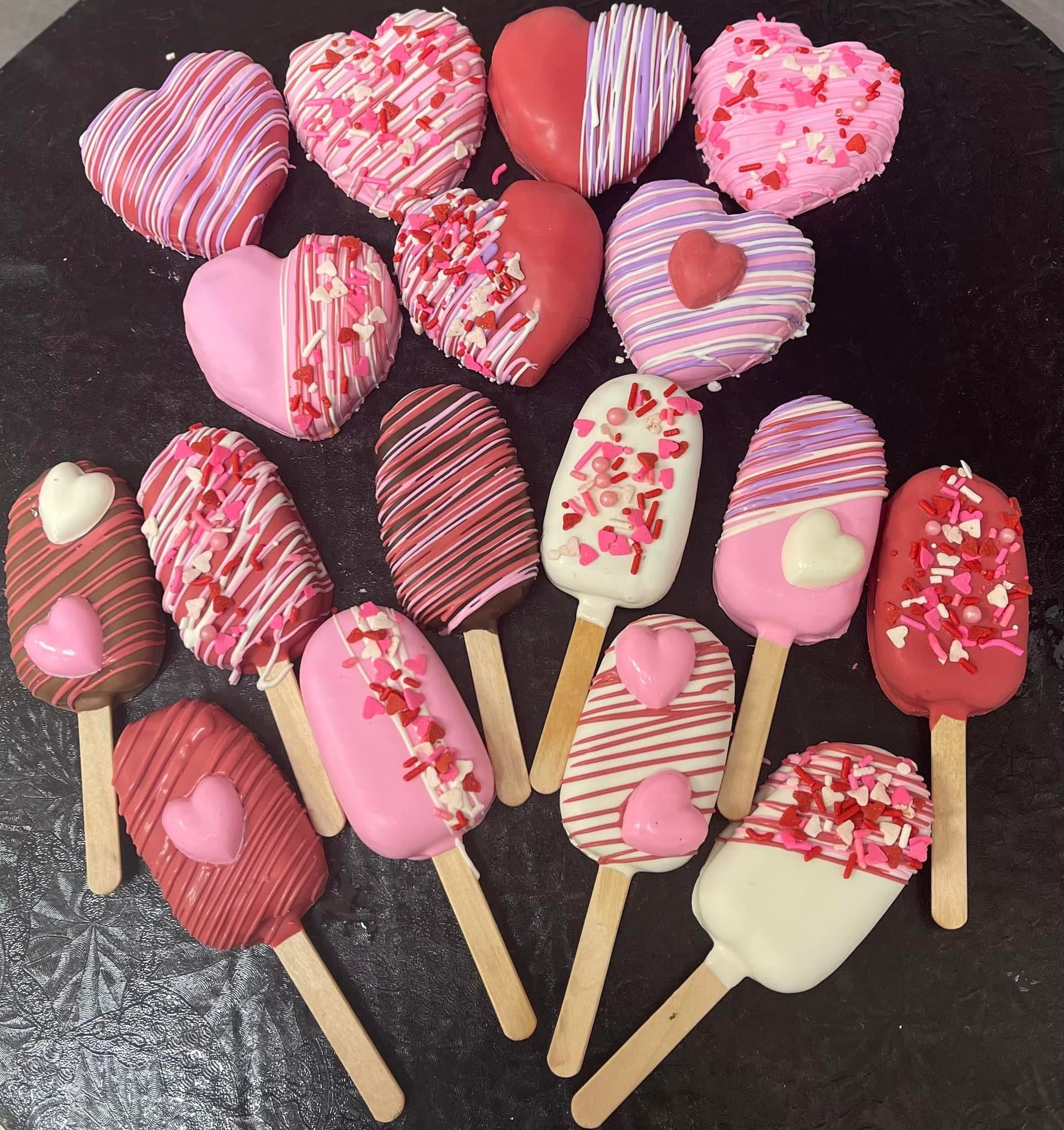 Ombre Rosette Heart Cake