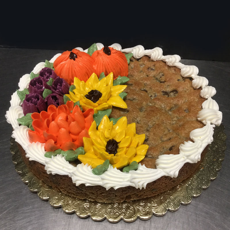 Christine's Cakes & Pastries - Large Chocolate Chip Cookie with Buttercream Flowers