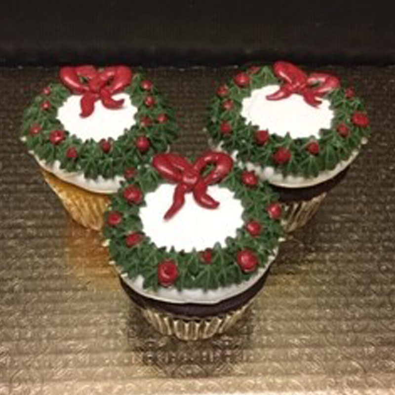Christine's Cakes & Pastries - Wreath Cupcakes Christine's Cakes & Pastries - Wreath Cupcakes