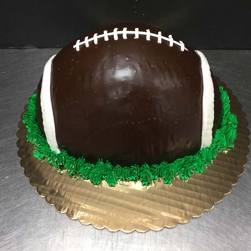 Super Bowl Poured Chocolate Football Cake